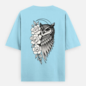 Great Horned Owl Oversized T-Shirt – Premium 240 GSM Cotton Streetwear