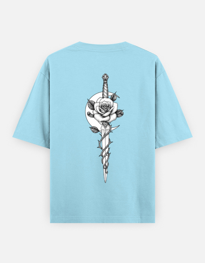 Dagger and Rose Oversized T-Shirt – Premium 240 GSM Cotton Streetwear - Image 2