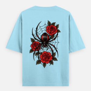 Black Widow Spider Oversized T-Shirt – 240 GSM Heavyweight 100% Cotton Streetwear Tee