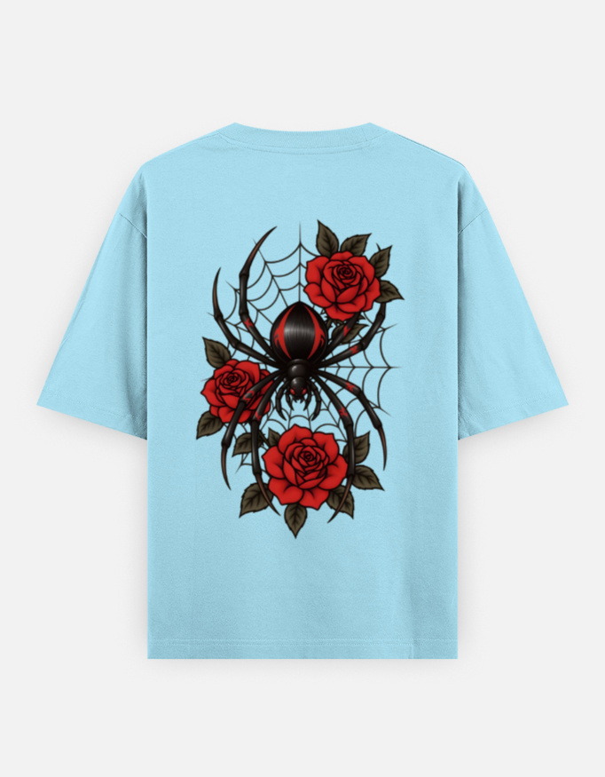 Black Widow Spider Oversized T-Shirt – 240 GSM Heavyweight 100% Cotton Streetwear Tee