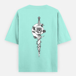 Dagger and Rose Oversized T-Shirt – Premium 240 GSM Cotton Streetwear