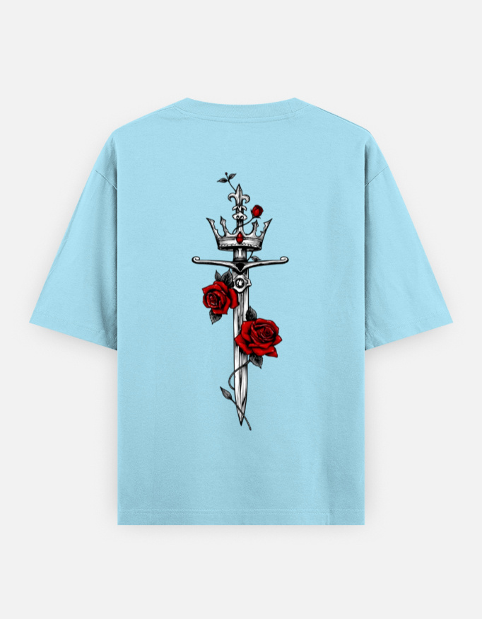Royal Dagger Oversized T-Shirt – Premium 240 GSM Cotton Streetwear - Image 2