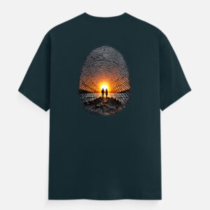 Sunset Fingerprint Art Unisex Classic Crew T-Shirt – Identity & Journey Graphic Tee