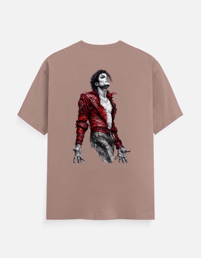 MJ Red Jacket Sketch Graphic T-Shirt – Iconic Music Legend Inspired Vintage Performance Art Unisex Cotton Crew Neck Tee - Image 2