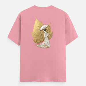 Leaf Parasol Lady Unisex Classic Crew T-Shirt – Nature Inspired Artistic Graphic Tee