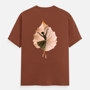 Ballerina Leaf Dance Graphic T-Shirt – Elegant Nature Inspired Artistic Ballet Silhouette Unisex Cotton Crew Neck Tee