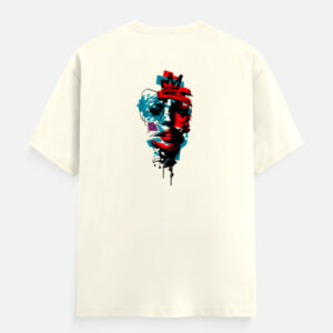 Graffiti King Mask Graphic T-Shirt – Urban Street Art Crown Portrait Abstract Unisex Cotton Crew Neck Tee